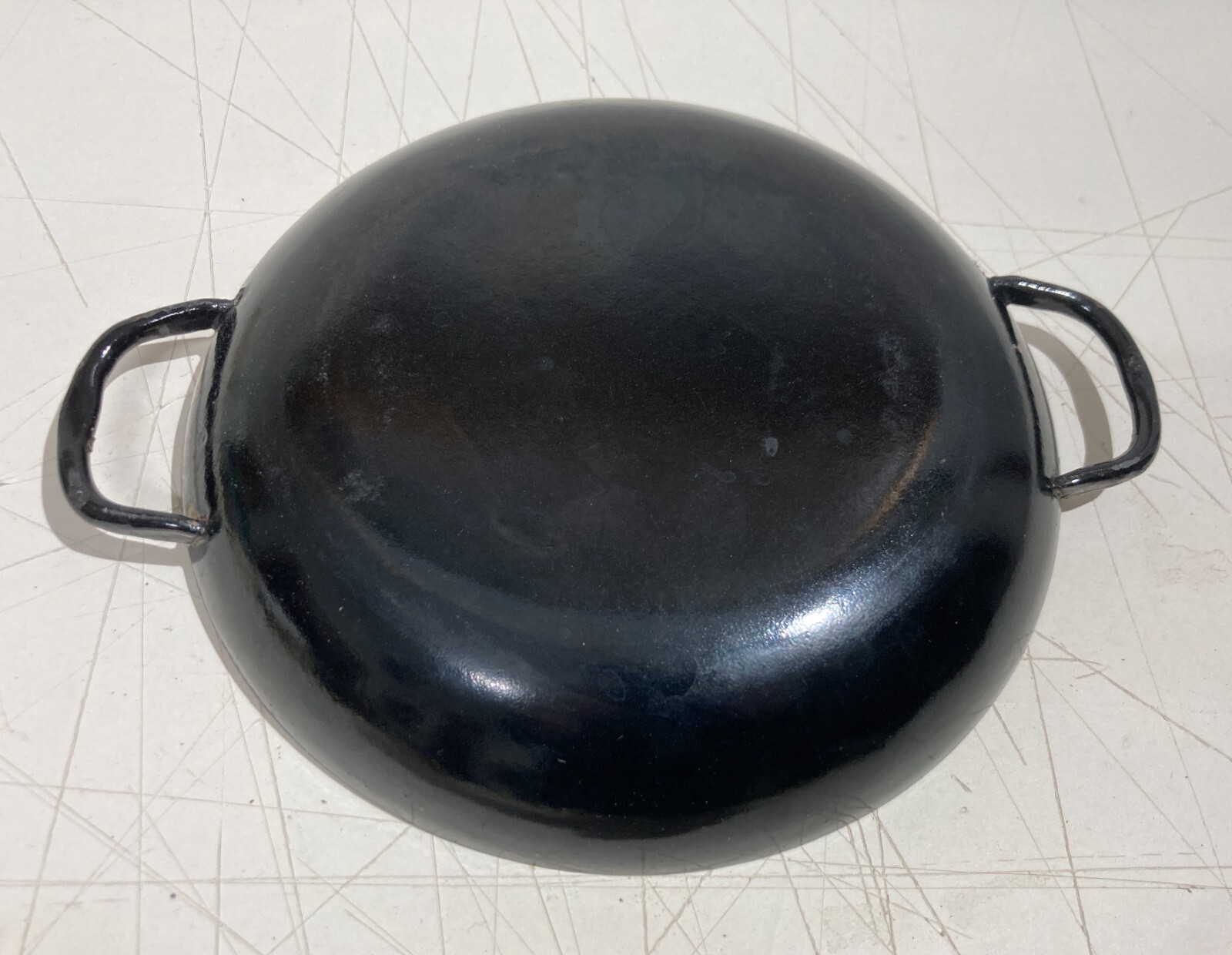 Scodella In Metallo Smaltato Giallo E Nero, Design Anni '70