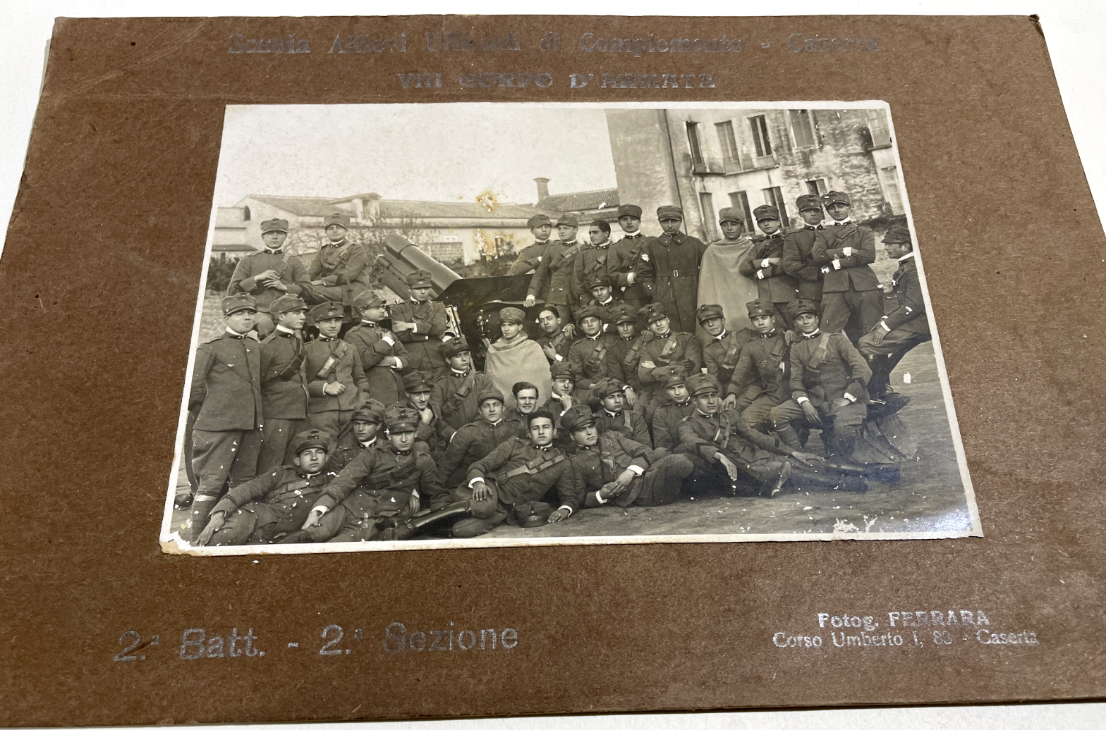 Militaria: Ritratti Di Ufficiali A Caserta, Antica Fotografia Studio Ferrara