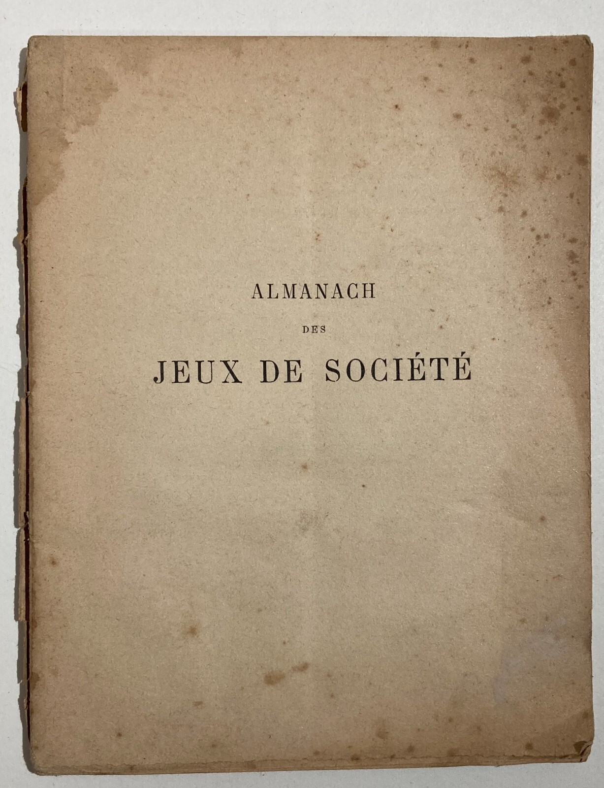 Giochi Di Società: Antico Almanacco Francese Illustrato Con Calendario 1890