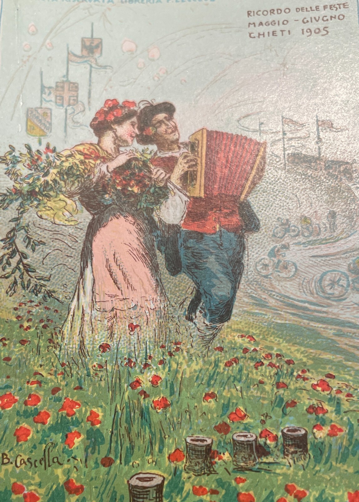 Abruzzo, Arte, Folklore, Basilio Cascella, Ciclismo, Chieti, 1905, Commemorativa
