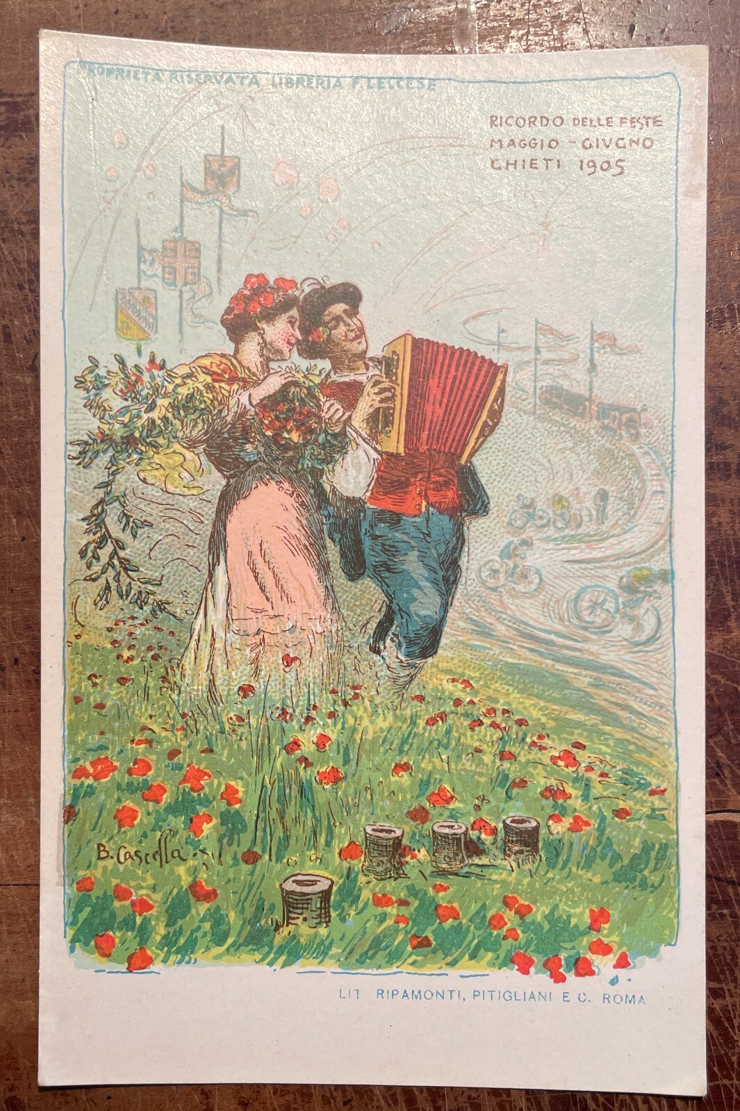 Abruzzo, Arte, Folklore, Basilio Cascella, Ciclismo, Chieti, 1905, Commemorativa
