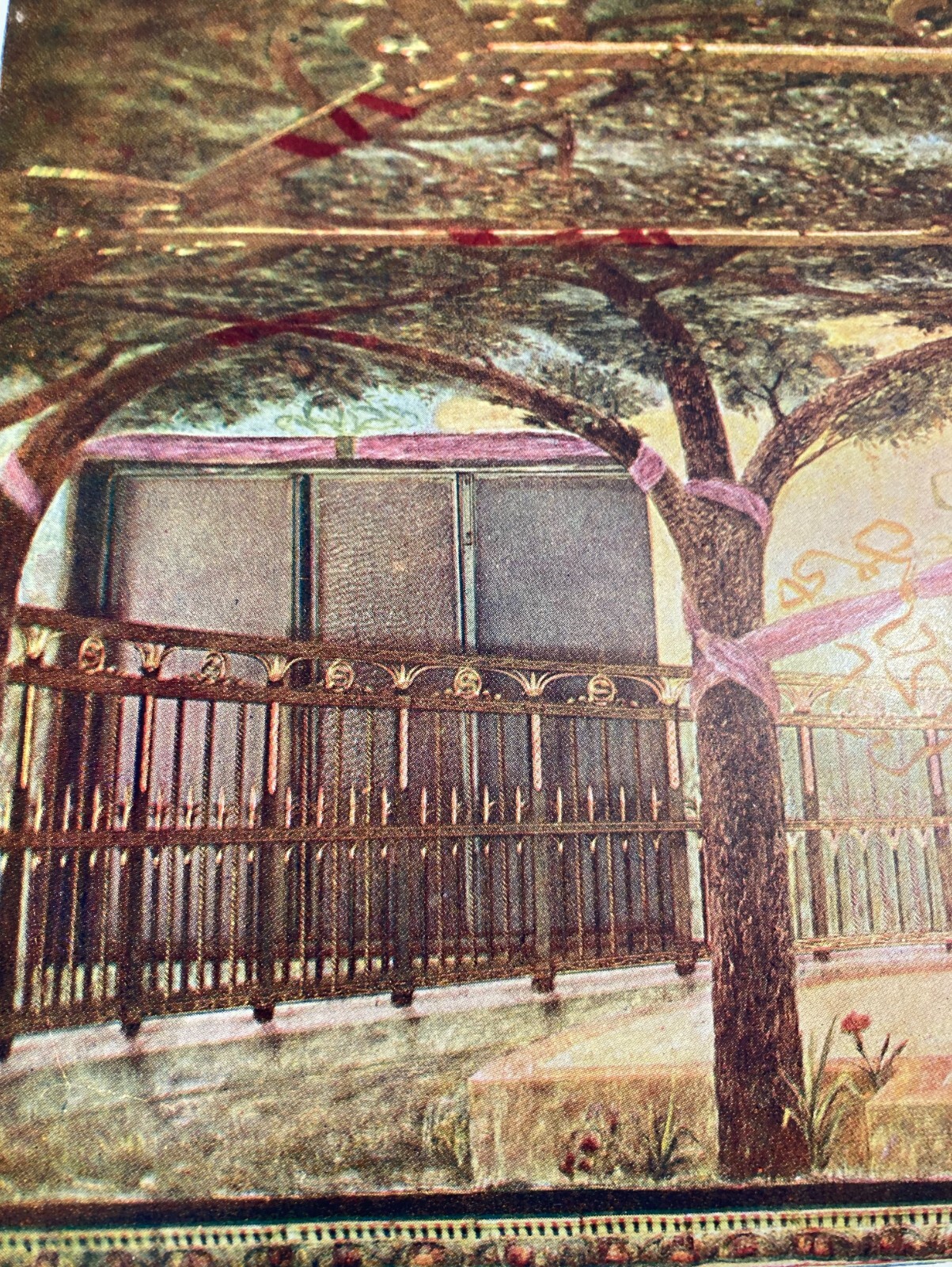 Padova: Pannello Decorativo Della Sala Laurenti Nel Ristorante Storione. Antica Stampa A Colori.