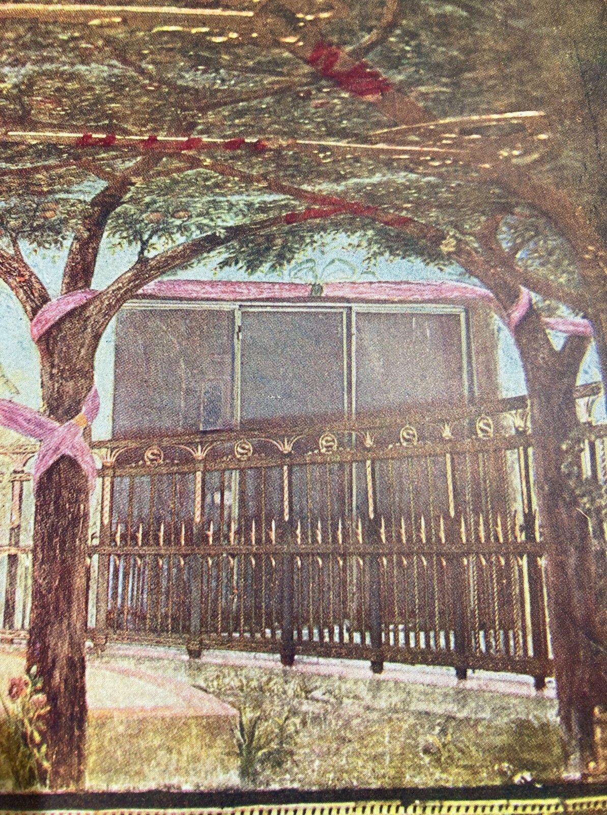 Padova: Pannello Decorativo Della Sala Laurenti Nel Ristorante Storione. Antica Stampa A Colori.