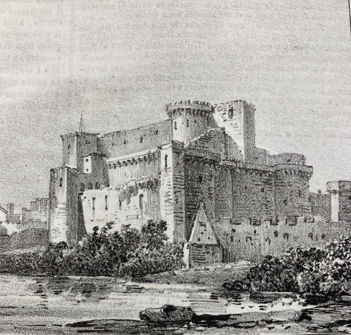 Puglia, Salento, Brindisi. Antica Veduta Litografica: Castello, Barche, Panoramica