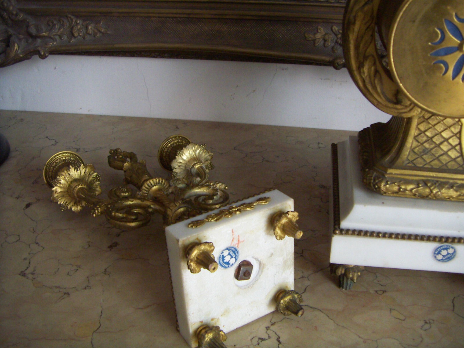 Orologeria Mazzarella: Trittico Da Camino Con Orologio A Lira E Candelabri