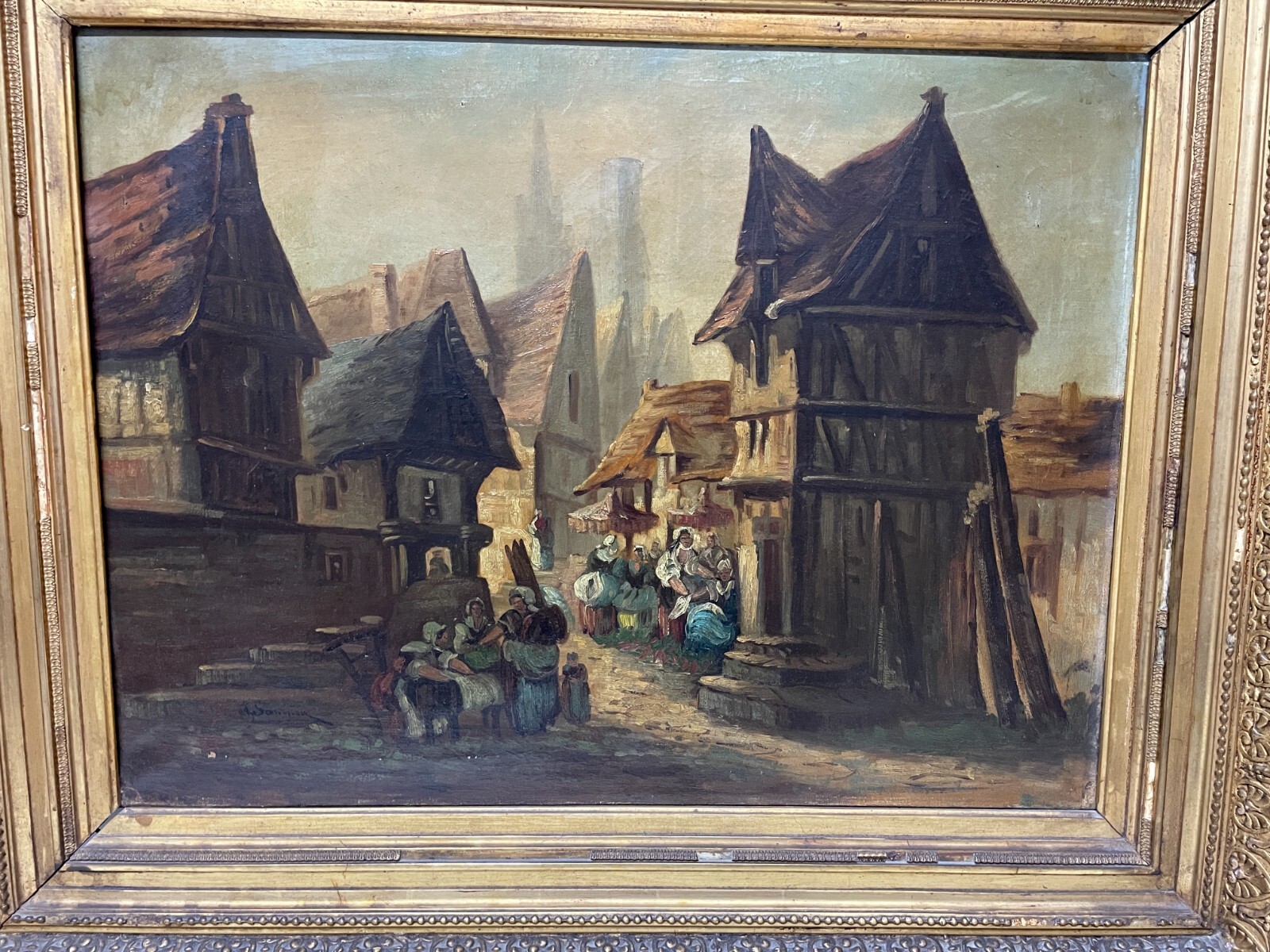 Arte Europea Dell'800: Veduta Paesaggistica Urbana, Artista Saunier