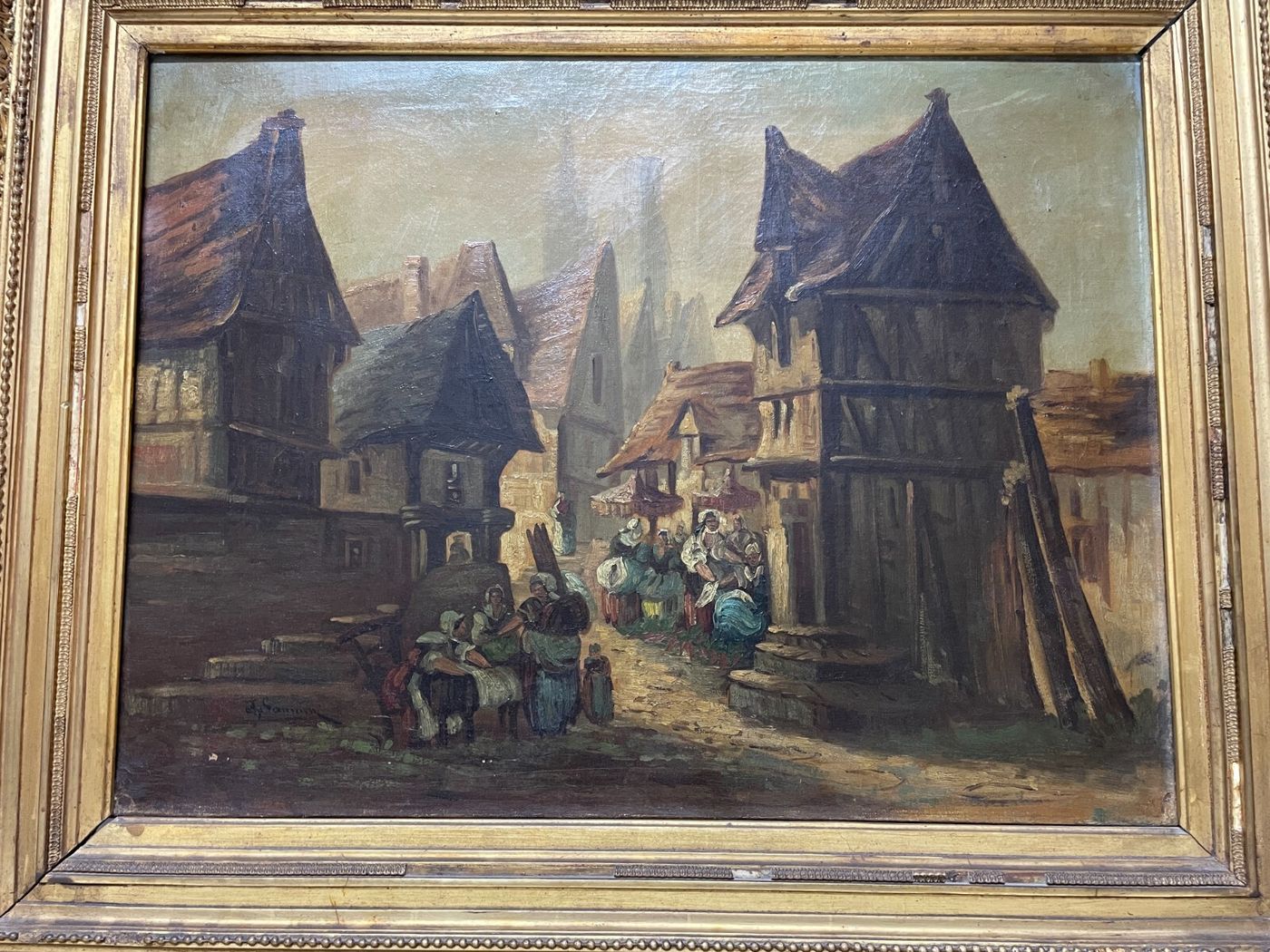 Arte Europea Dell'800: Veduta Paesaggistica Urbana, Artista Saunier