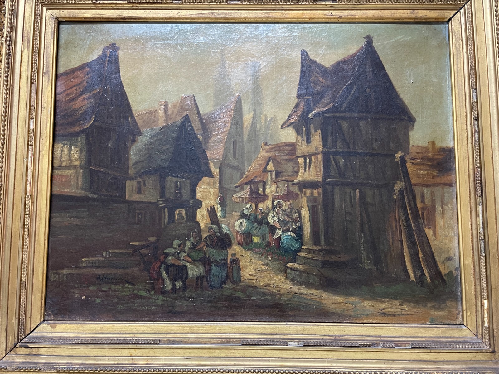 Arte Europea Dell'800: Veduta Paesaggistica Urbana, Artista Saunier