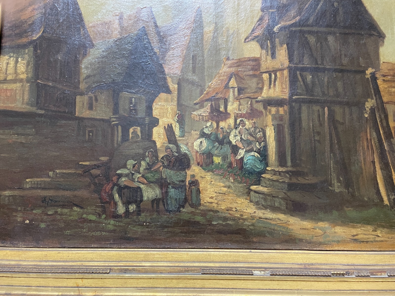 Arte Europea Dell'800: Veduta Paesaggistica Urbana, Artista Saunier