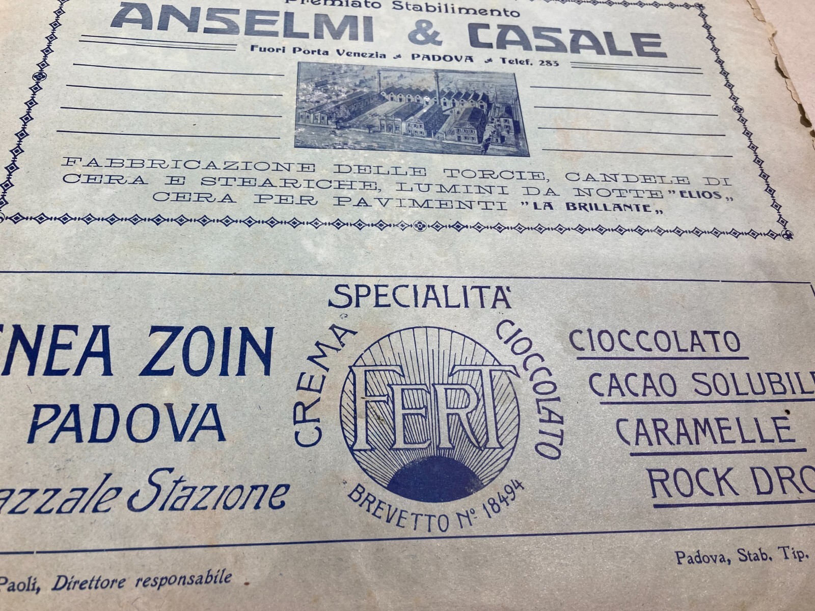 Padova: Lega Navale, Musica, Zanibon, Zoin Dolciaria, Pirelli, Candele Anselmi Casale