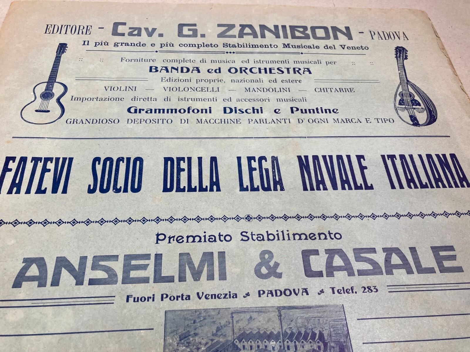 Padova: Lega Navale, Musica, Zanibon, Zoin Dolciaria, Pirelli, Candele Anselmi Casale