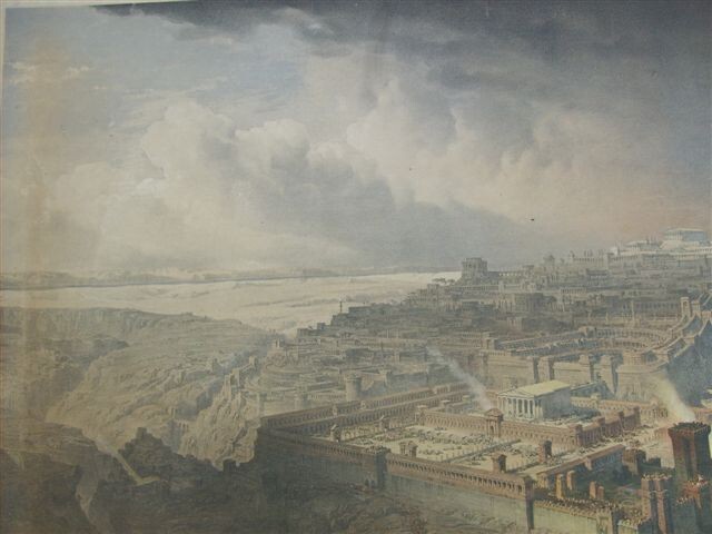 Ebraica, Palestina, Gerusalemme, Assedio, Incendio   Roberts, Haghe   Litografia