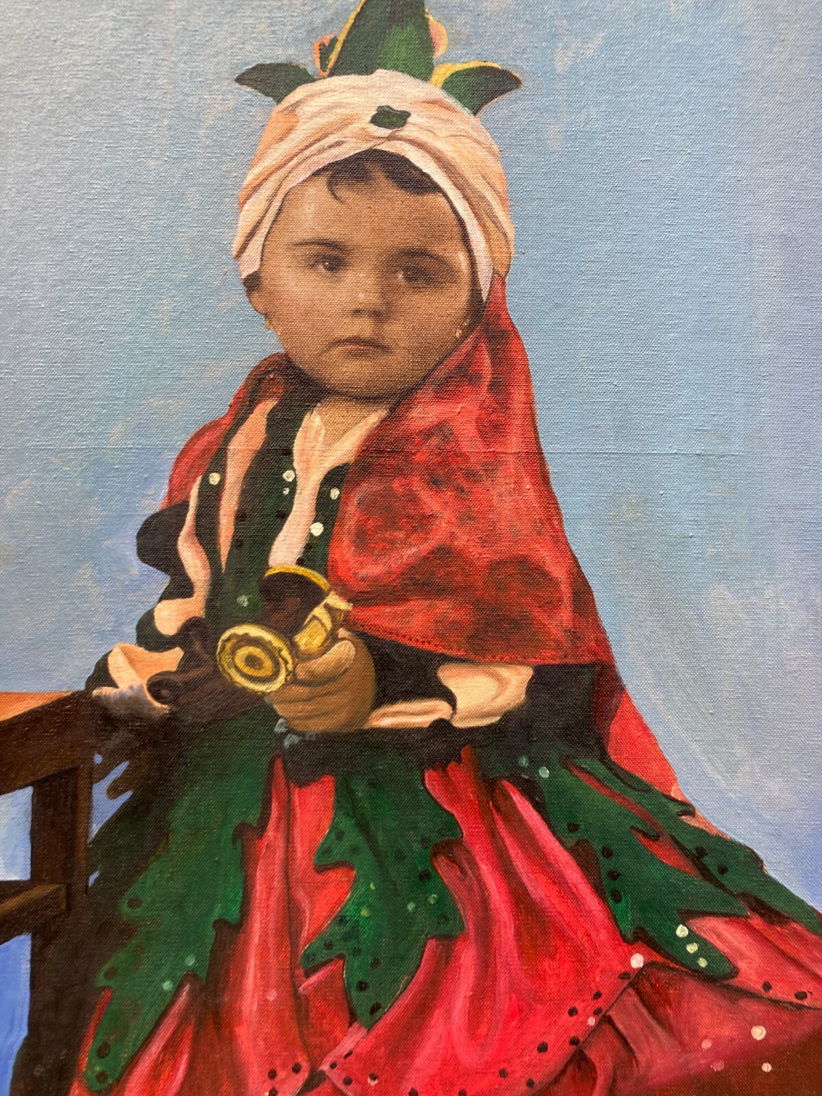 Suggestivo Ritratto Di Bimba Con Giocattoli, Firmato