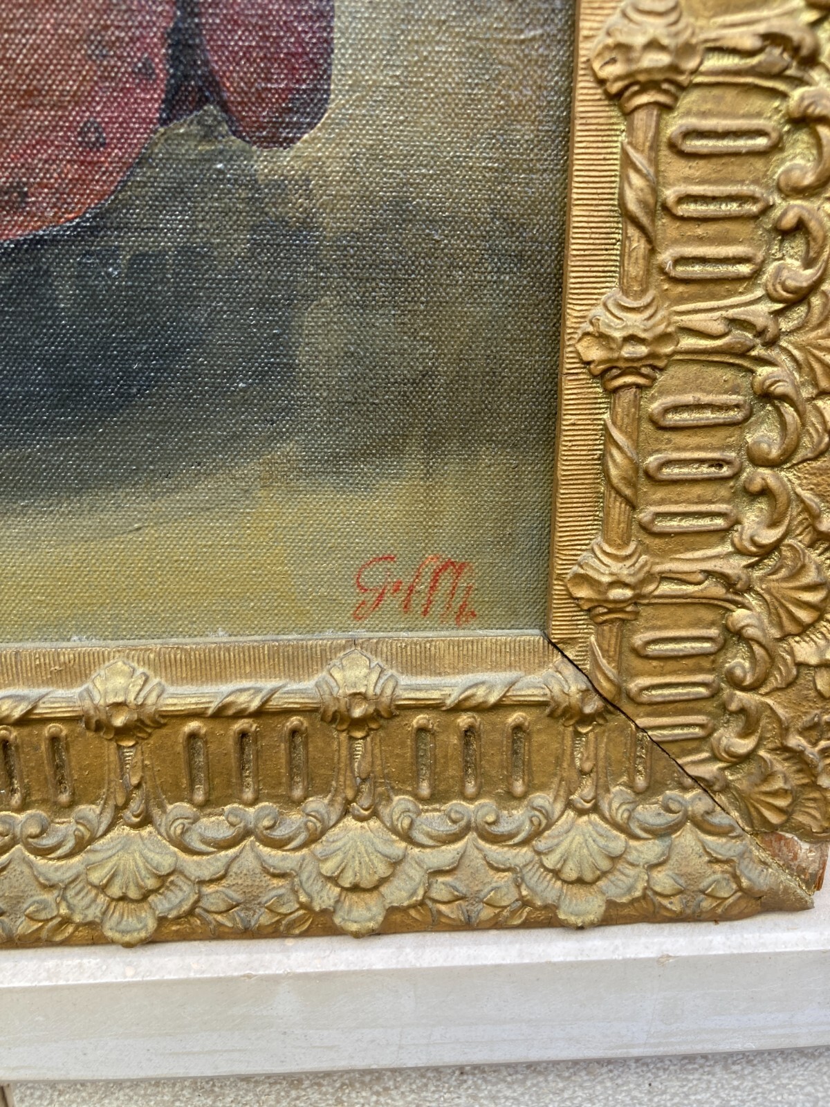 Suggestivo Ritratto Di Bimba Con Giocattoli, Firmato