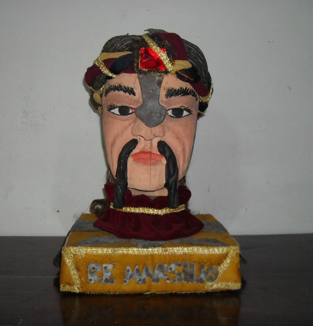 Re Marsilio: Scultura E Testa Di Pupo Del Folklore Siciliano