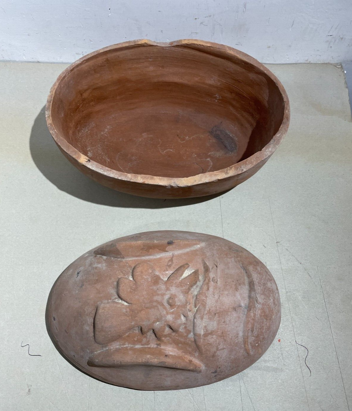 Tegame Per Pollo In Terracotta Naturale, Metà Del XX Secolo
