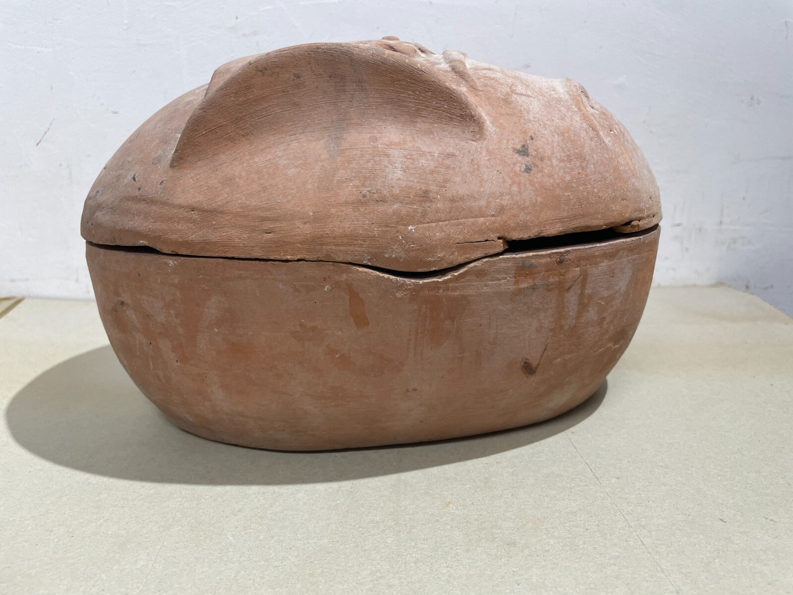Tegame Per Pollo In Terracotta Naturale, Metà Del XX Secolo
