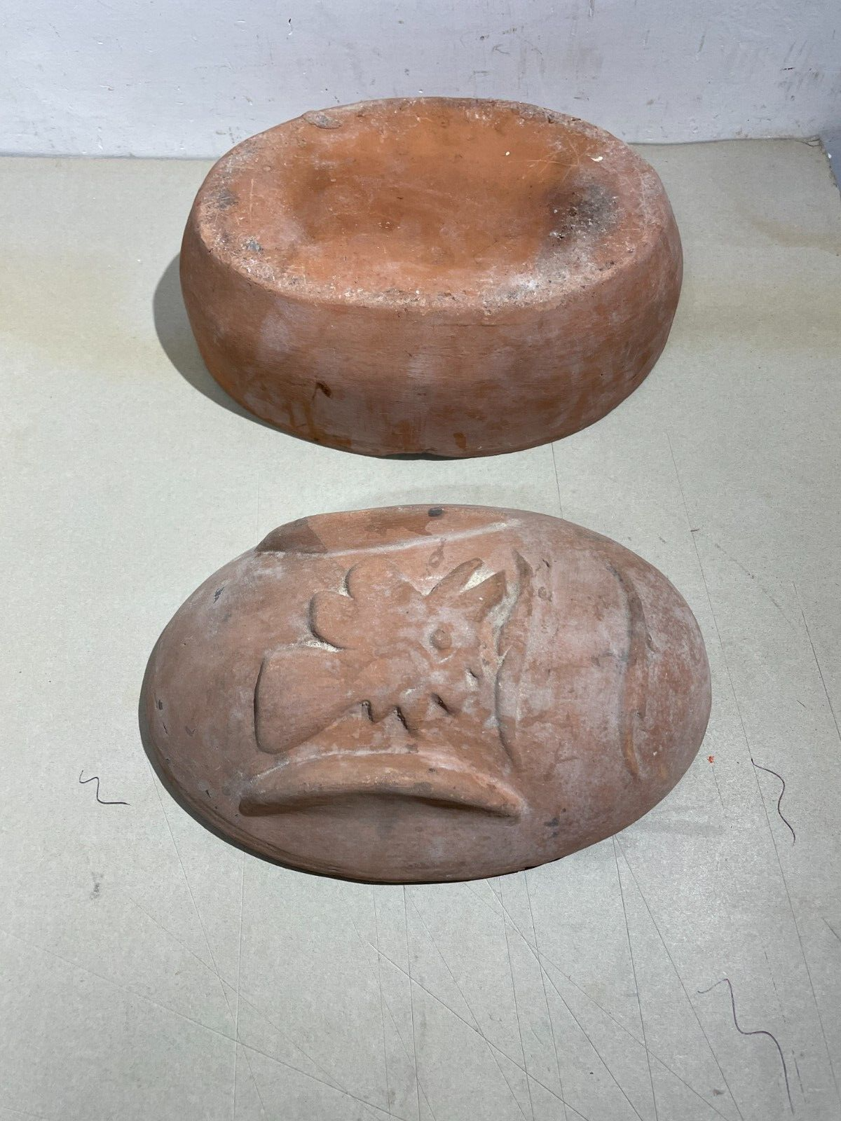 Tegame Per Pollo In Terracotta Naturale, Metà Del XX Secolo