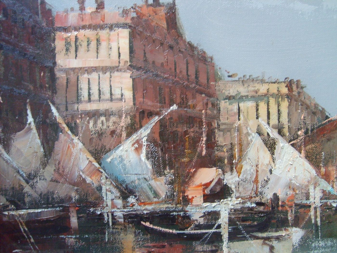 Arte Decorativa Del '900: Venezia, Veduta Del Canal Grande   Dipinto Ad Olio