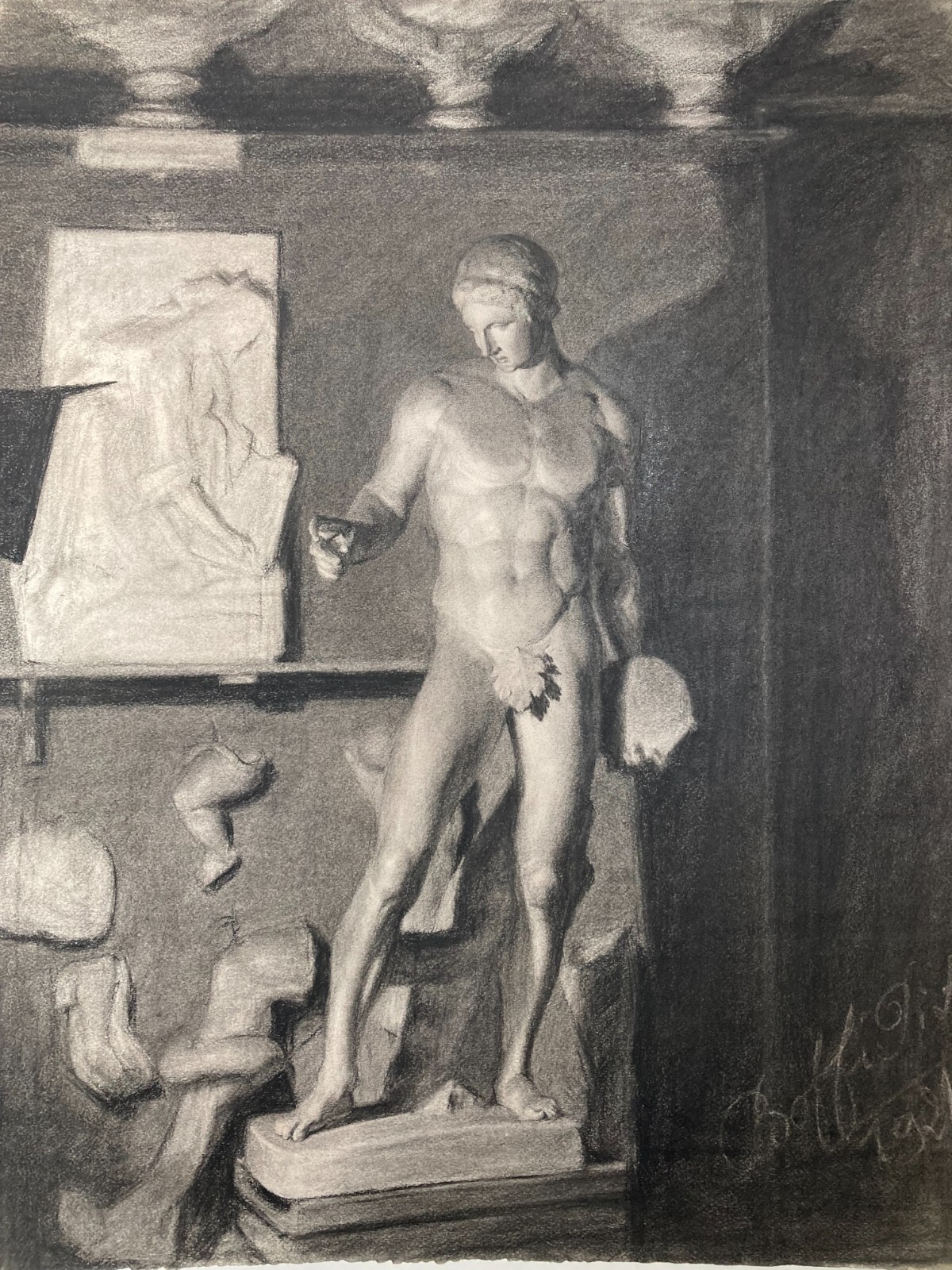 Pietro Boffi, Studio Di Nudo Maschile Atleta, 1921