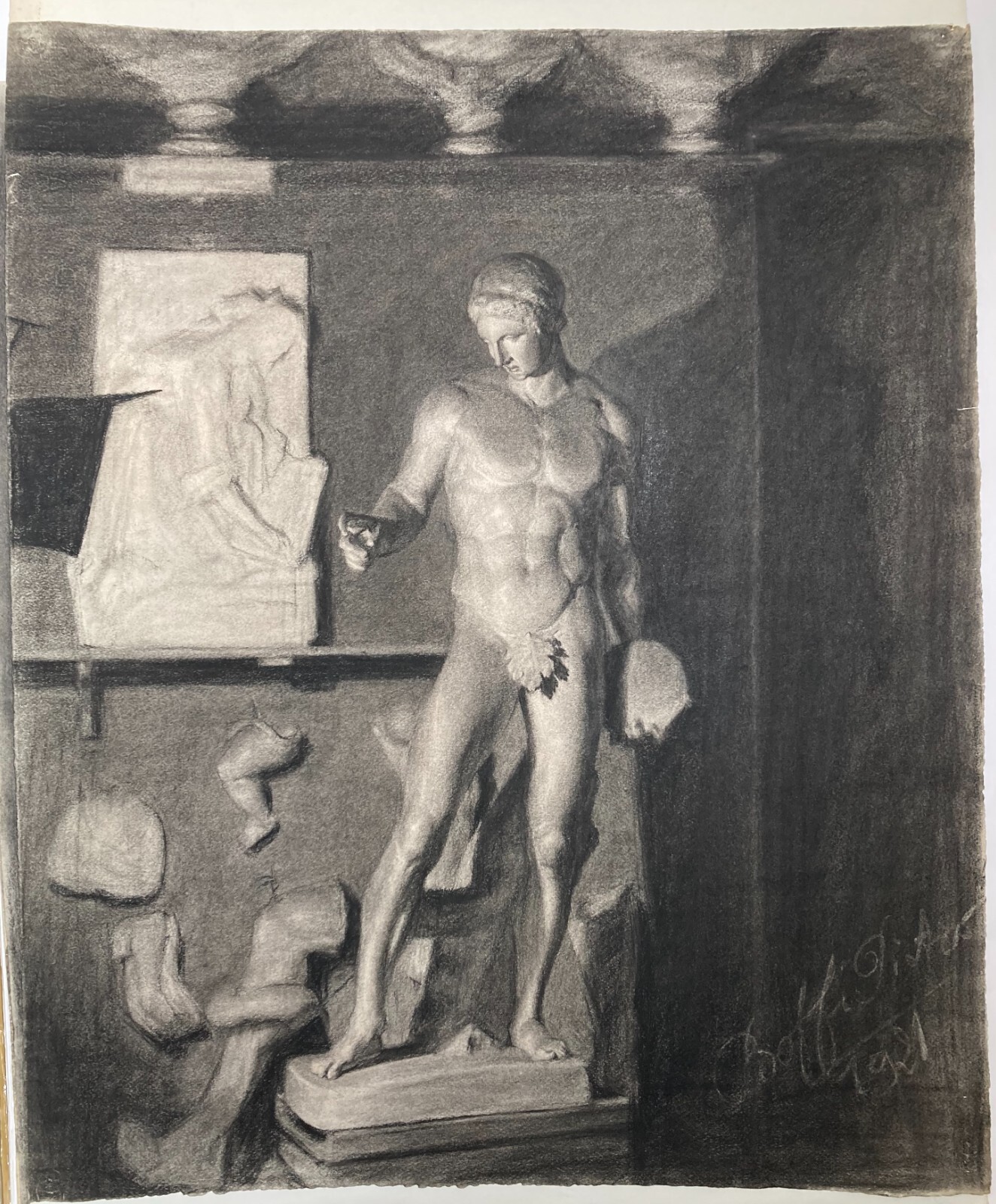 Pietro Boffi, Studio Di Nudo Maschile Atleta, 1921