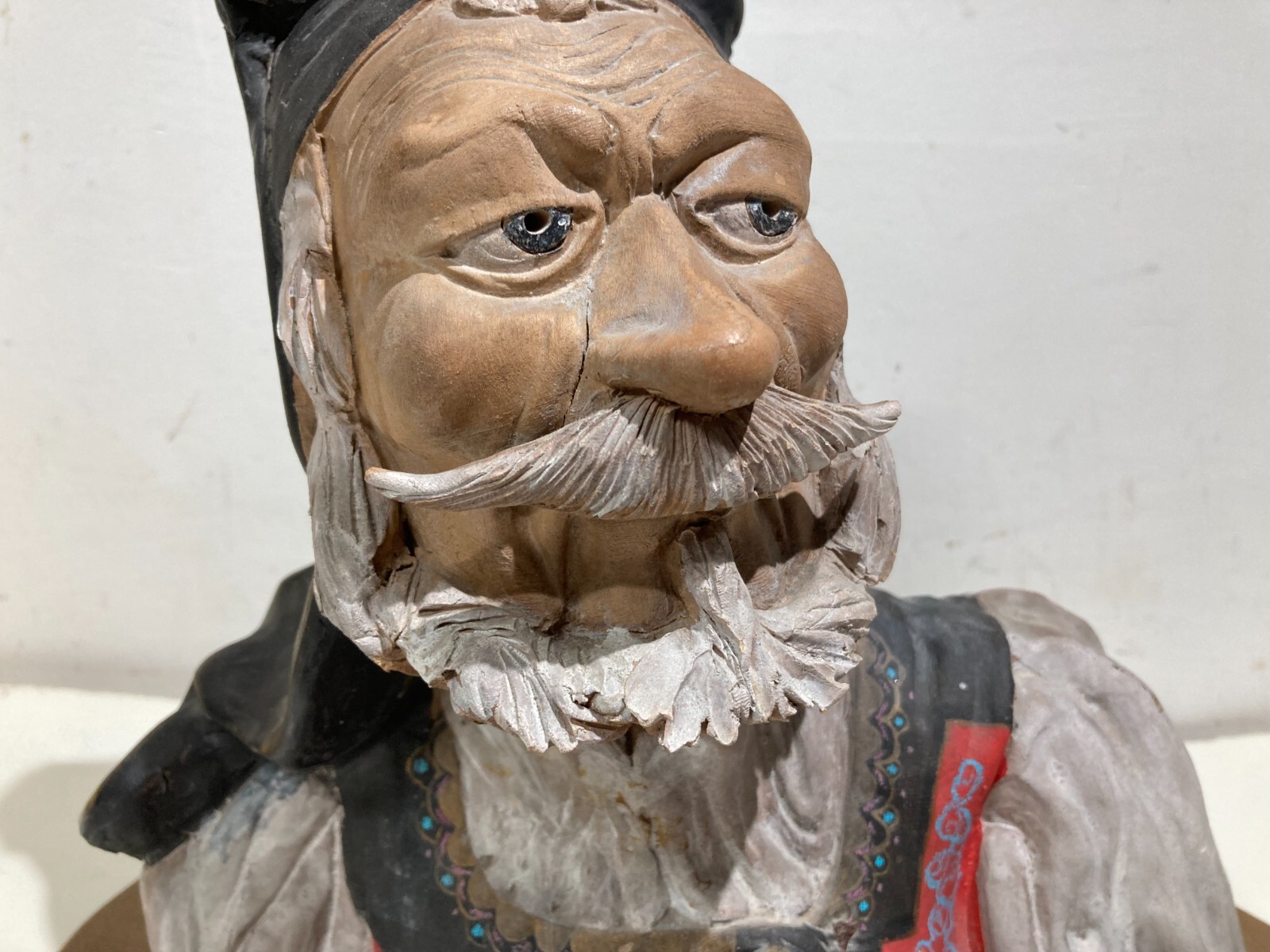 Sardegna: Scultura Policroma Raffigurante Busto In Costume Popolare Sardo