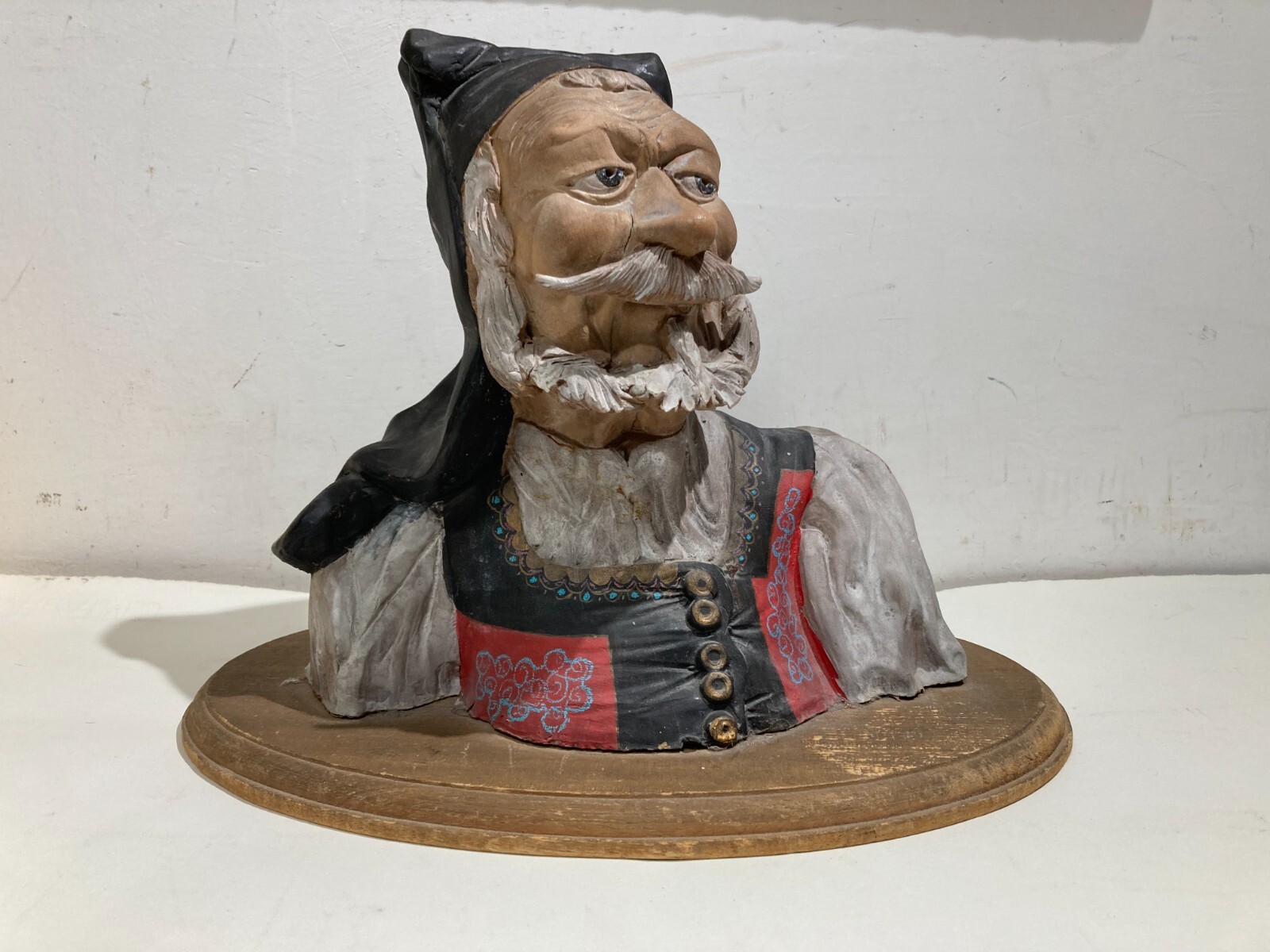 Sardegna: Scultura Policroma Raffigurante Busto In Costume Popolare Sardo