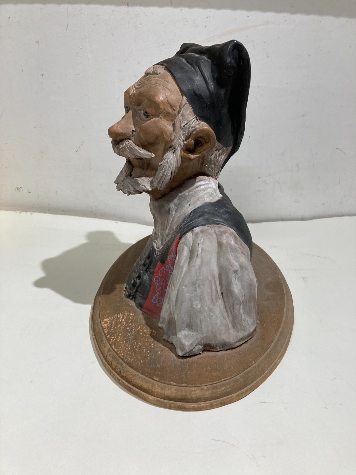 Sardegna: Scultura Policroma Raffigurante Busto In Costume Popolare Sardo