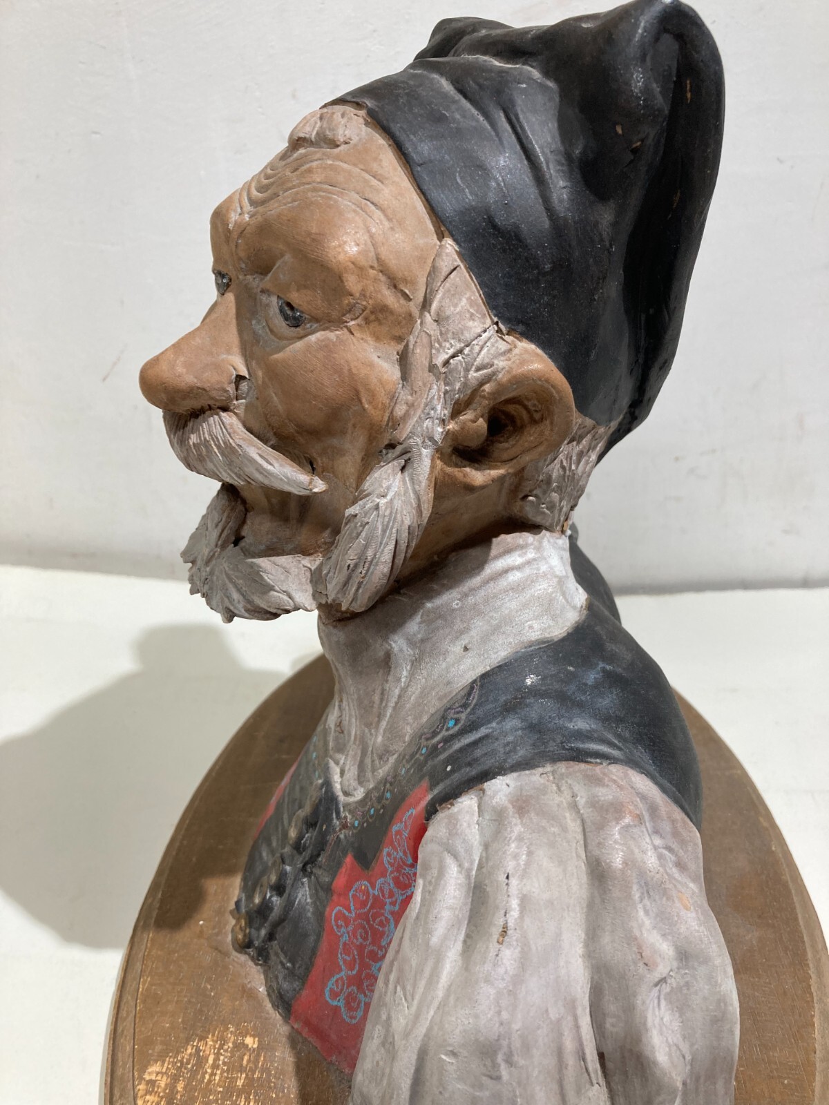 Sardegna: Scultura Policroma Raffigurante Busto In Costume Popolare Sardo