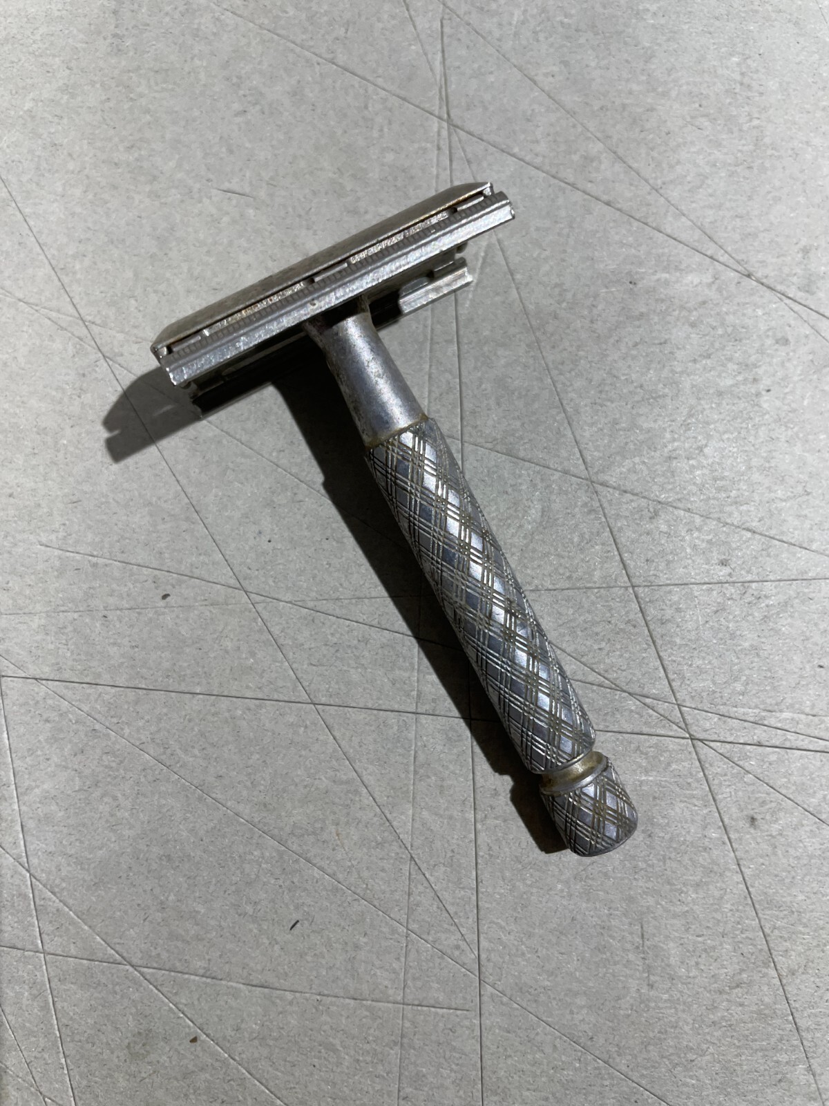 Rasoio Da Collezione Gillette In Metallo Bianco, Circa 1960