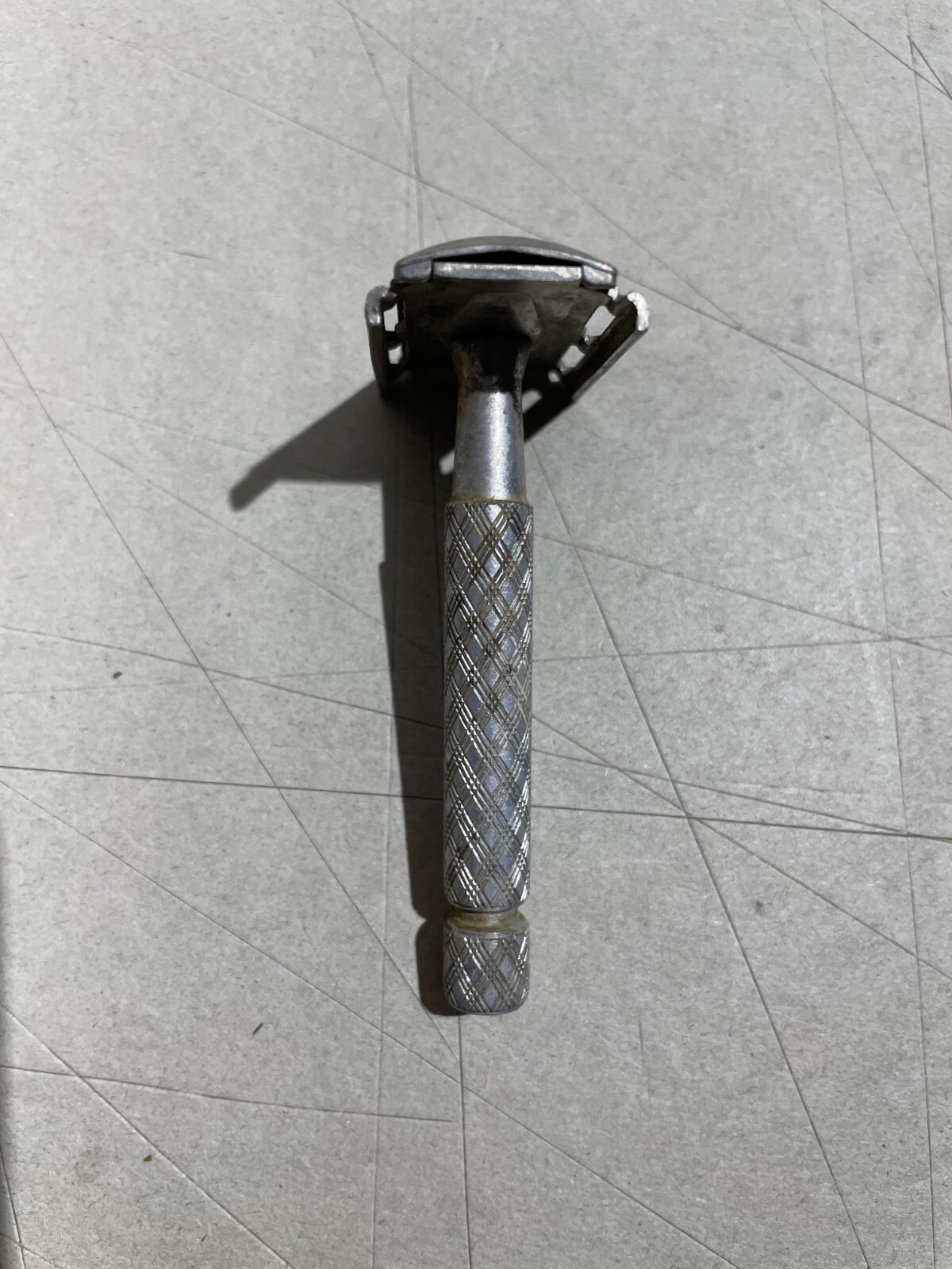 Rasoio Da Collezione Gillette In Metallo Bianco, Circa 1960