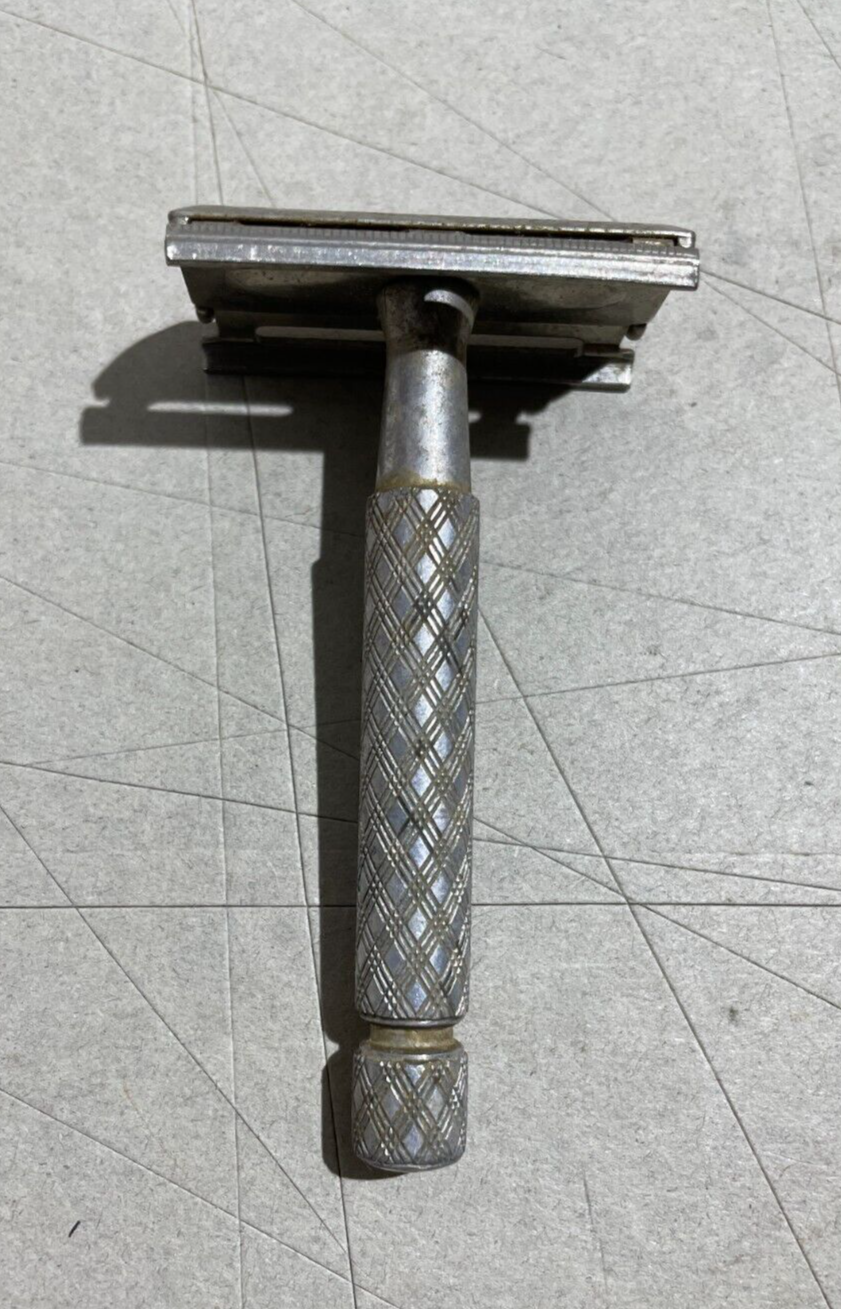 Rasoio Da Collezione Gillette In Metallo Bianco, Circa 1960