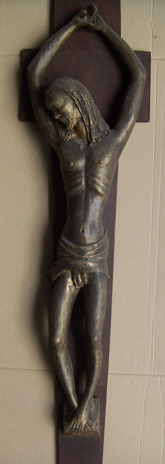 Puglia, Salento, Galatina: Scultura Devozionale, Crocifisso, Scultore A. Duma, d'Epoca