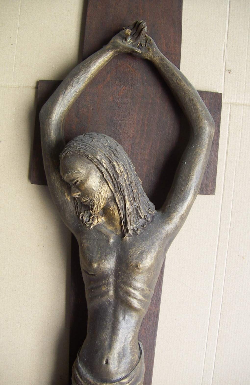 Puglia, Salento, Galatina: Scultura Devozionale, Crocifisso, Scultore A. Duma, d'Epoca