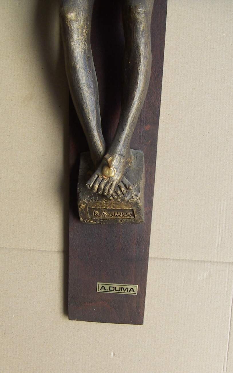 Puglia, Salento, Galatina: Scultura Devozionale, Crocifisso, Scultore A. Duma, d'Epoca