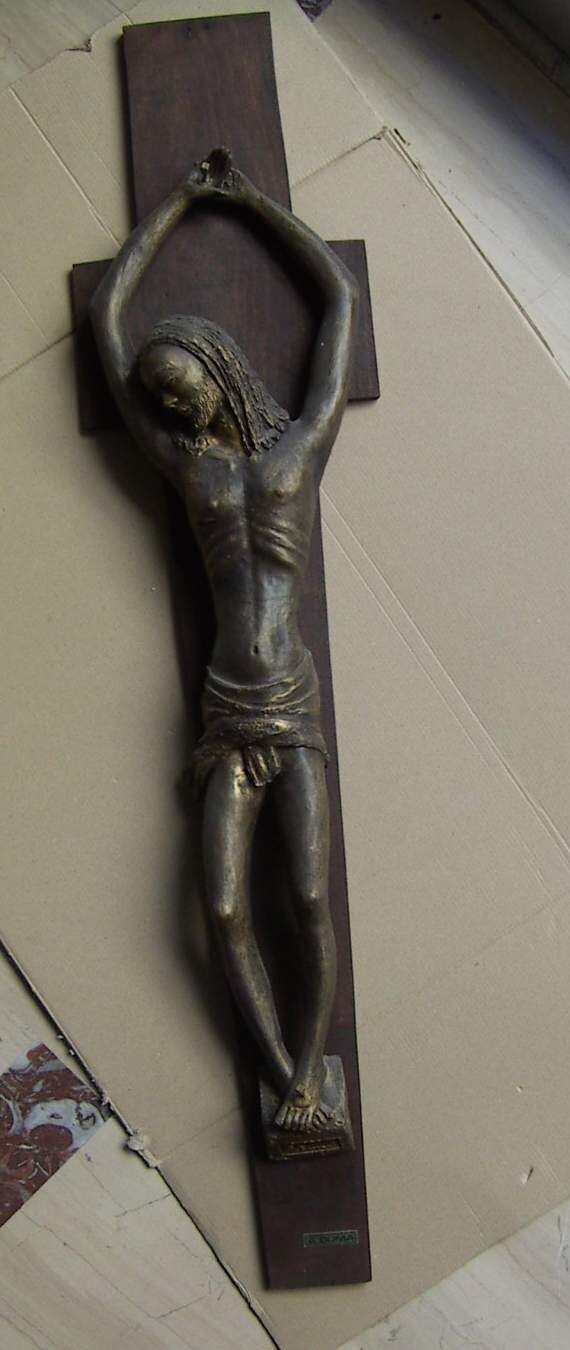 Puglia, Salento, Galatina: Scultura Devozionale, Crocifisso, Scultore A. Duma, d'Epoca