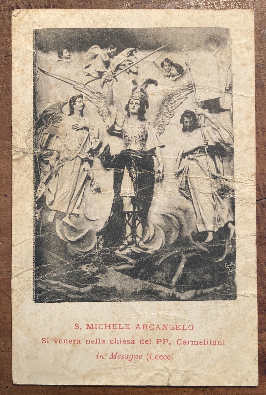 Puglia, Salento, Mesagne: Chiesa Dei Carmelitani   S. Michele Arcangelo. Antica Cartolina Illustrata.