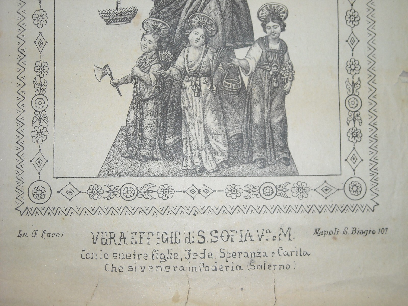 Napoli, Salerno, Cilento, Poderia, Santa Sofia, Antica Stampa Popolare, Lito Pucci