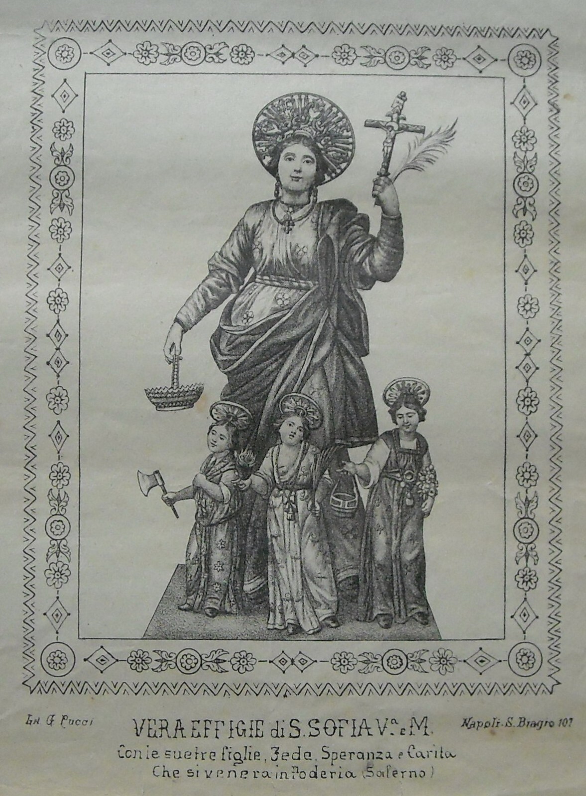 Napoli, Salerno, Cilento, Poderia, Santa Sofia, Antica Stampa Popolare, Lito Pucci