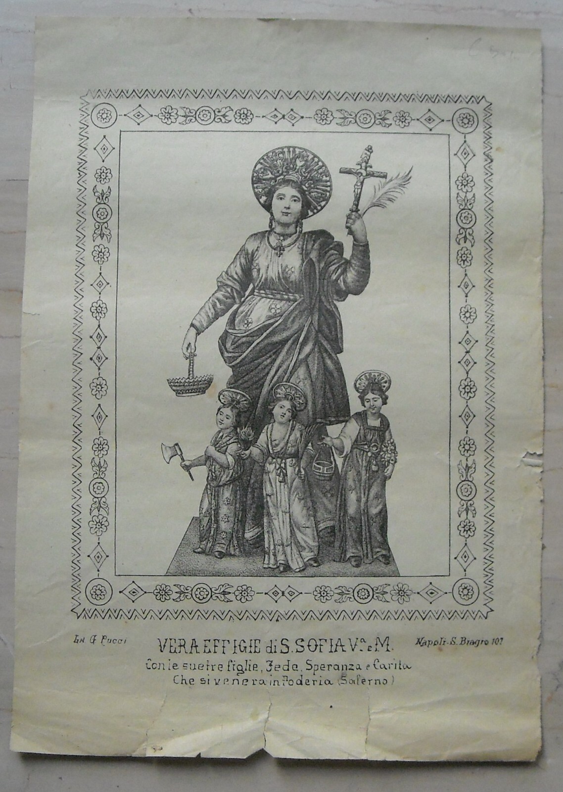 Napoli, Salerno, Cilento, Poderia, Santa Sofia, Antica Stampa Popolare, Lito Pucci