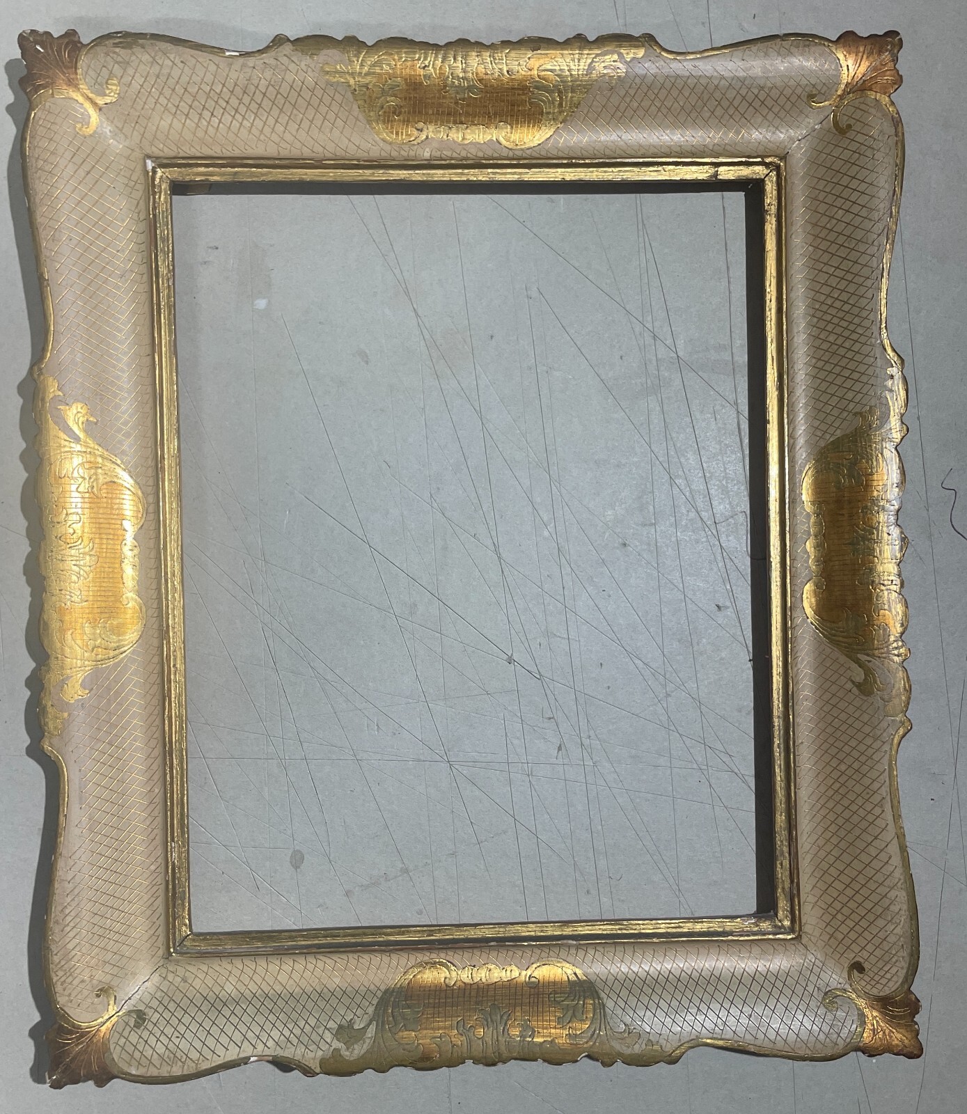 Decorativa Cornice d'Epoca Di Belle Dimensioni Per Opere D'Arte, Disegni E Stampe Del Novecento