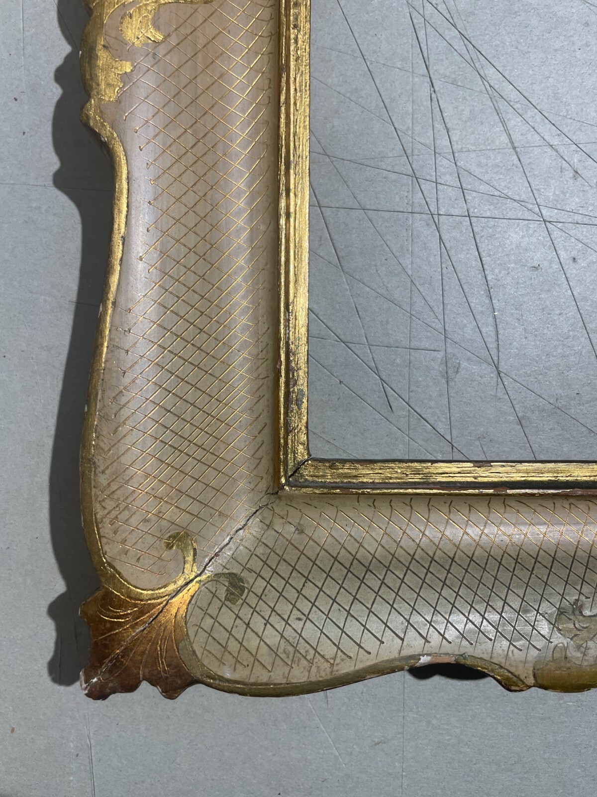 Decorativa Cornice d'Epoca Di Belle Dimensioni Per Opere D'Arte, Disegni E Stampe Del Novecento