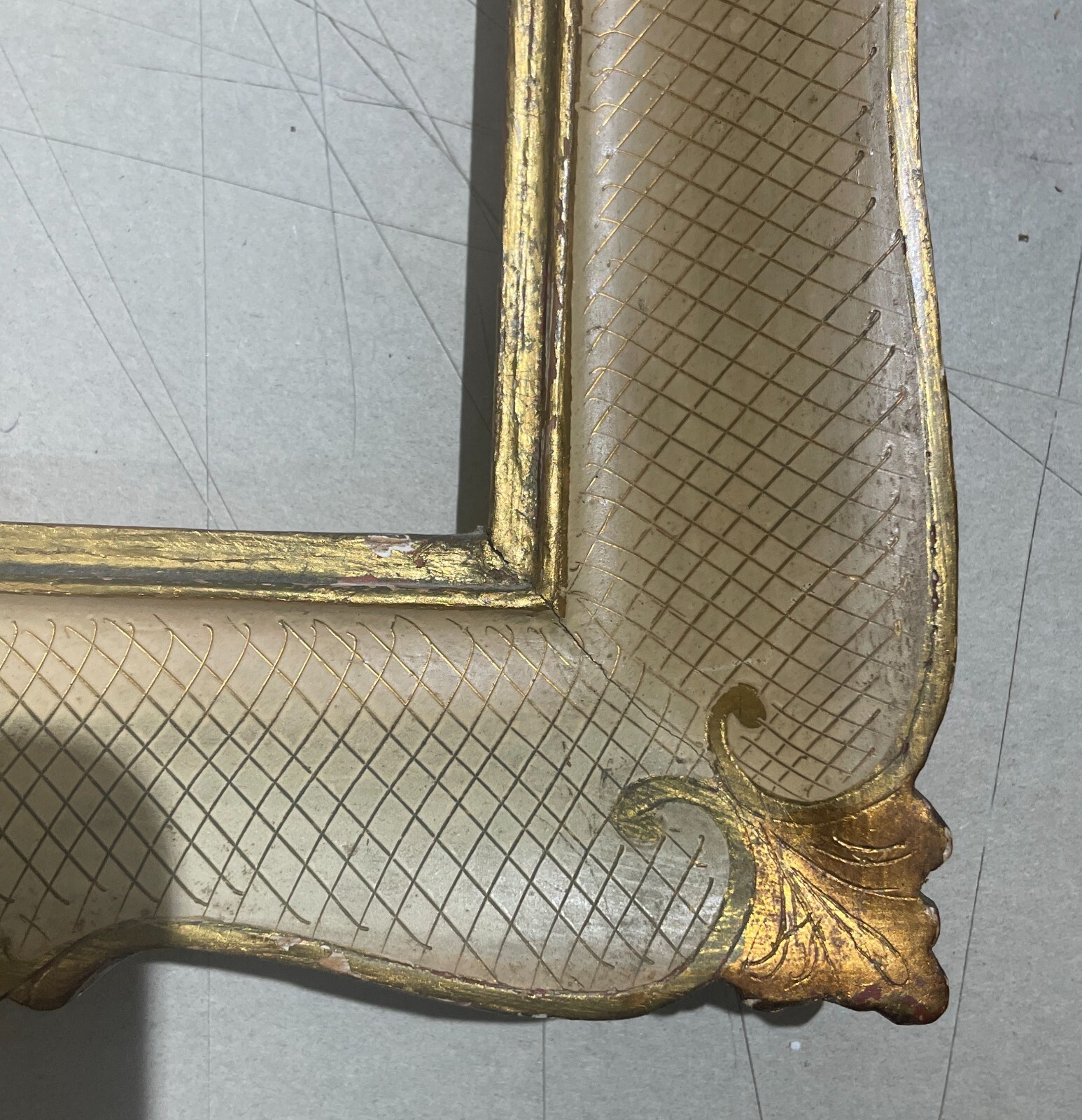 Decorativa Cornice d'Epoca Di Belle Dimensioni Per Opere D'Arte, Disegni E Stampe Del Novecento