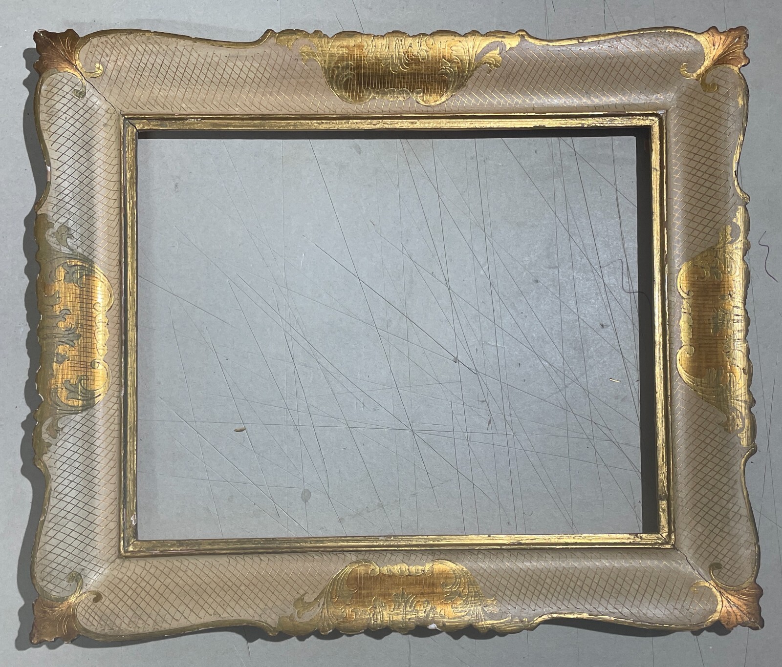 Decorativa Cornice d'Epoca Di Belle Dimensioni Per Opere D'Arte, Disegni E Stampe Del Novecento