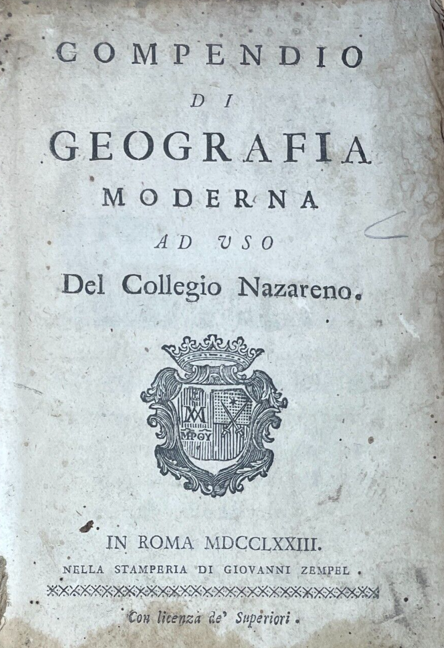 Geografia: Italia, Europa, America, Africa, Asia Sfera Armillare E Araldica, 1773
