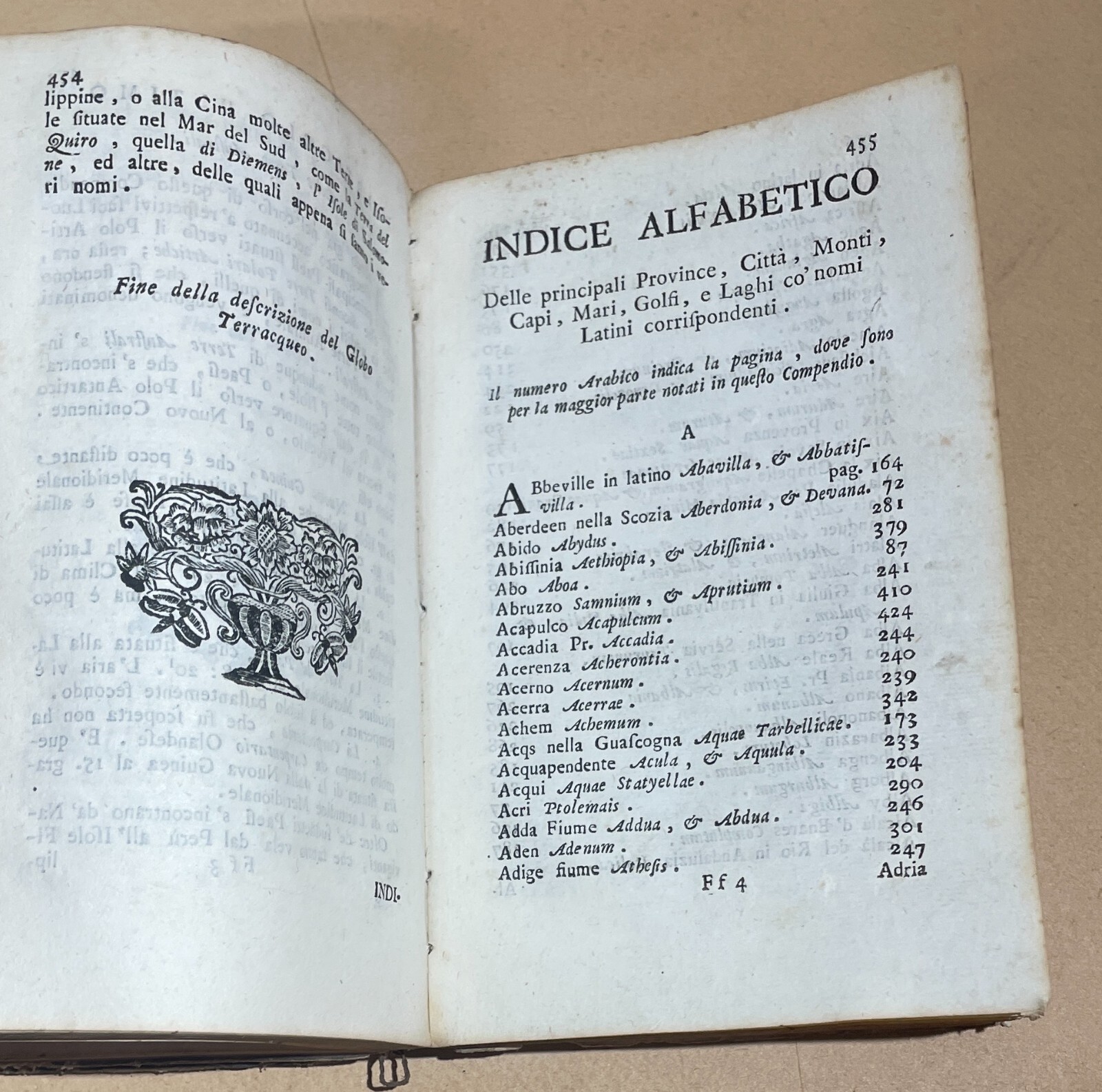 Geografia: Italia, Europa, America, Africa, Asia Sfera Armillare E Araldica, 1773