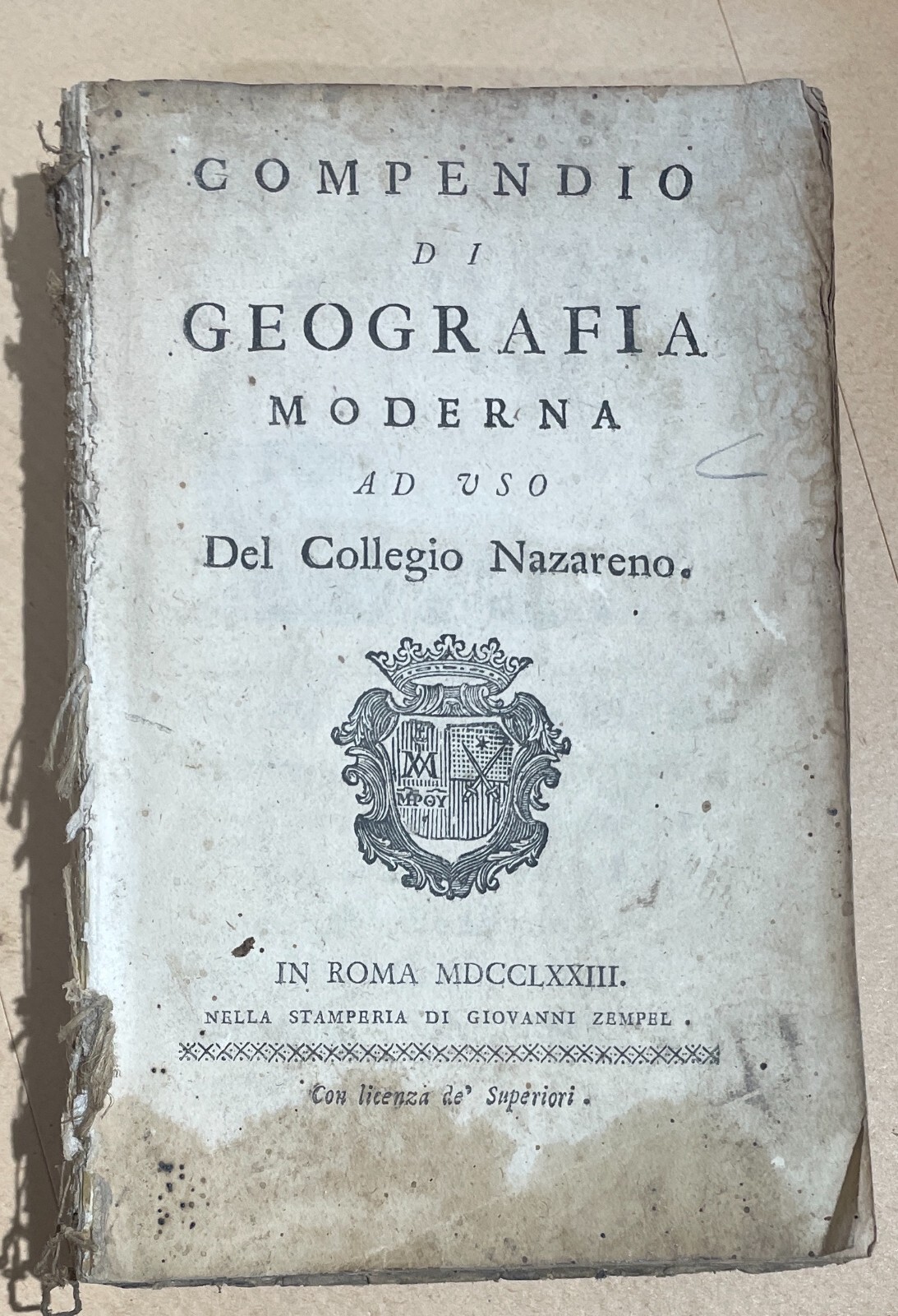 Geografia: Italia, Europa, America, Africa, Asia Sfera Armillare E Araldica, 1773