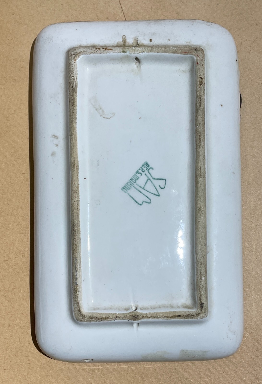 Arti Decorative Del '900: Piccolo Vassoio In Ceramica SAM Con Veduta Di Pisa