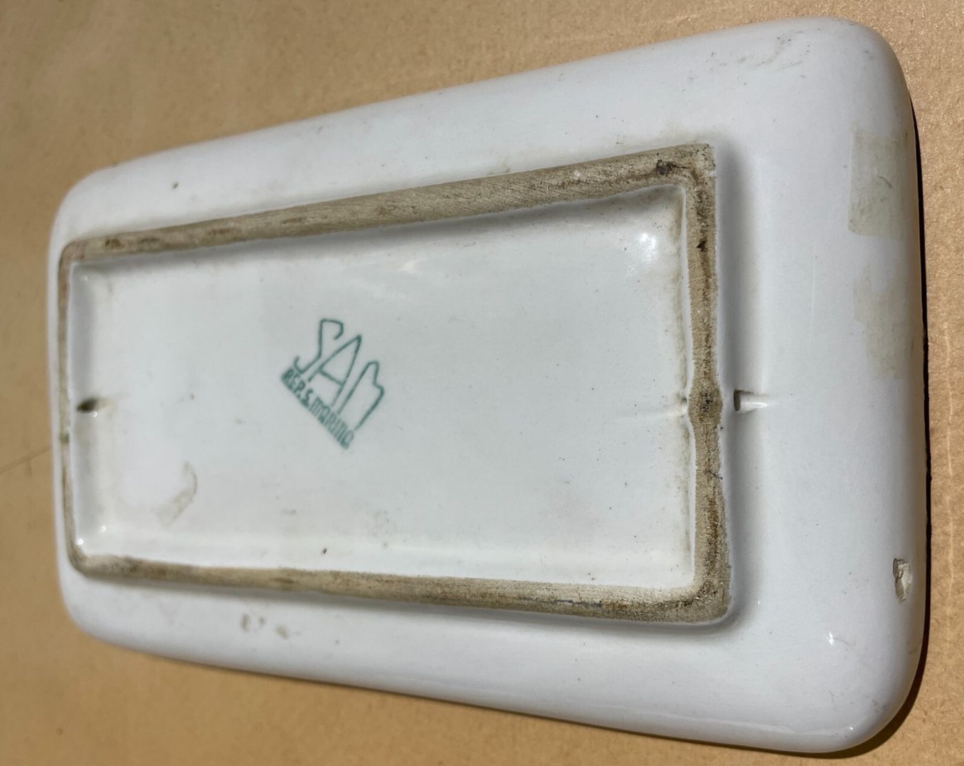 Arti Decorative Del '900: Piccolo Vassoio In Ceramica SAM Con Veduta Di Pisa