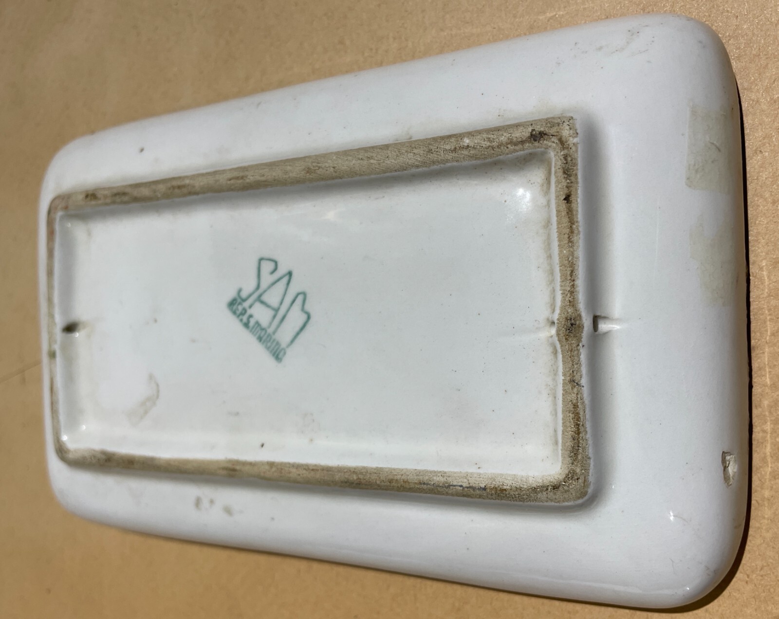 Arti Decorative Del '900: Piccolo Vassoio In Ceramica SAM Con Veduta Di Pisa